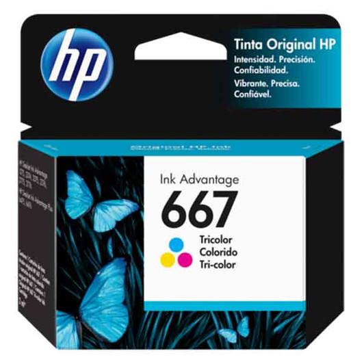 HP 667 Tri-color Ink Cartridge Approximate 100 Pages Yield