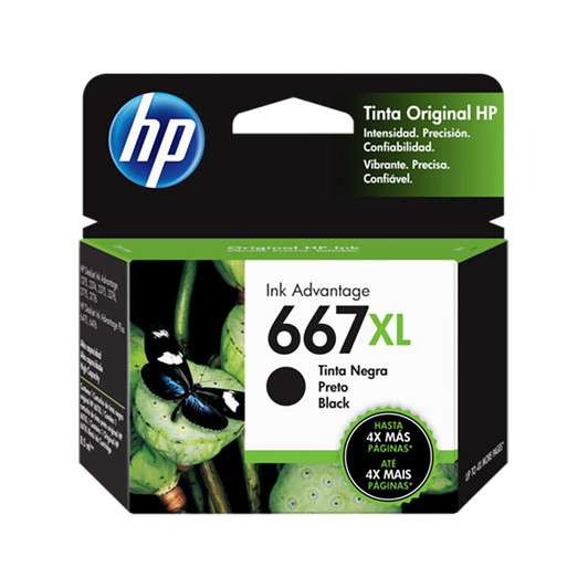 HP 667XL Black Ink Cartridge 8.5ml Approximate 480 Pages Yield