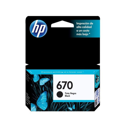 HP 670 Black Ink Catridge Approximate 550 Pages Yield