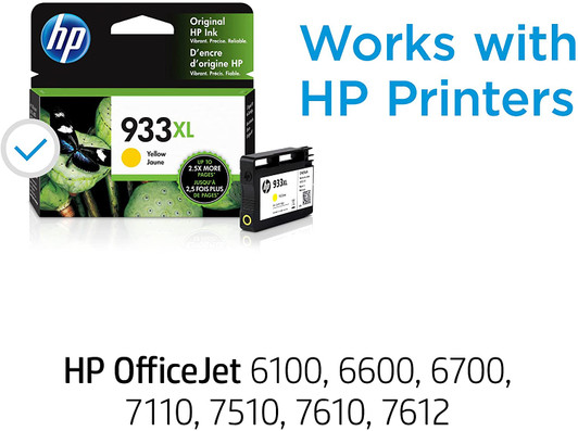 HP 933XL Yellow Ink Cartridge Approximate 825 Pages Yield