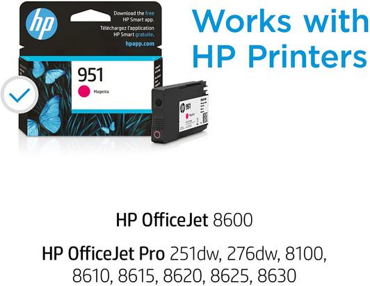 HP 951 Magenta Ink Cartridge 8ml Approximate 700 Pages Yield