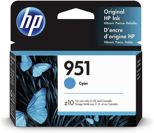 HP 951 Cyan Ink Cartridge 8.5ml Approximate 700 Pages Yield