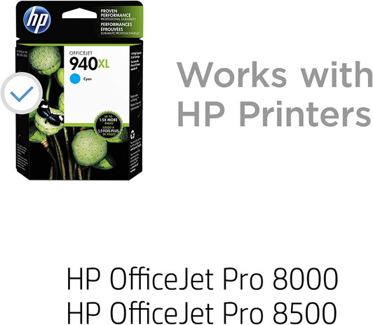 HP 940XL Cyan Ink Cartridge 16ml Approximate 1,400 Pages Yield