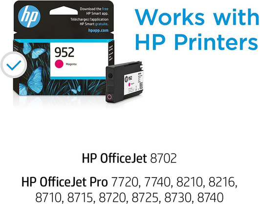 HP 952 Magenta Ink Cartridge 10ml Approximate 700 Pages Yield