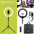 Vivitar 18" Ring Light with 63" Light Adjustable Stand, Adjustable Locking Phone Cradle, Soft Carry Case, and Built in USB Charging Port