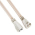 NA 12ft Ivory 16G Flat Power Plug Extension Cable
