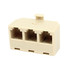 NA RJ11 3 Port Female Telephone Line Splitter Connector