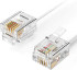 Telephone cable RJ11, flat, 1-pair white 5ft