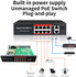 8 Port PoE+ Switch with 2 Gigabit Uplink Ports & 1 SFP Slot