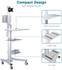 Aluminum PC Mobile Cart 4 Wheel Computer Monitor Stand (COWS) for Medical and various use
