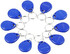 125KHz Blue RFID ID Tag Token Key Chain 100 Pcs