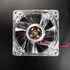Agiler 80 X 80 X 25MM 12V transparent PC cooling fan with 3 color LED