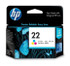 HP 22 Tri-Color Ink Cartridge Approximate 165 Pages Yield
