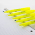 Bazic Pen Style Fluorescent Highlighter Yellow with Pocket Clip 5 Pcs