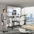 NA Mobile TV Stand with Wheels for 32 to 70 Inch Screen TVs Tilting TV Cart Height Adjustable w/Shelf