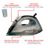 Brentwood Steam Iron Non-Stick, 1000-watt- Black