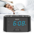 RCA Digital Alarm Clock Radio with LED Display, USB Charging Port, FM Radio with Presets, Dual Wake, Sleep Timer and Snooze Functions-Black