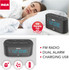 RCA Digital Alarm Clock Radio with LED Display, USB Charging Port, FM Radio with Presets, Dual Wake, Sleep Timer and Snooze Functions-Black