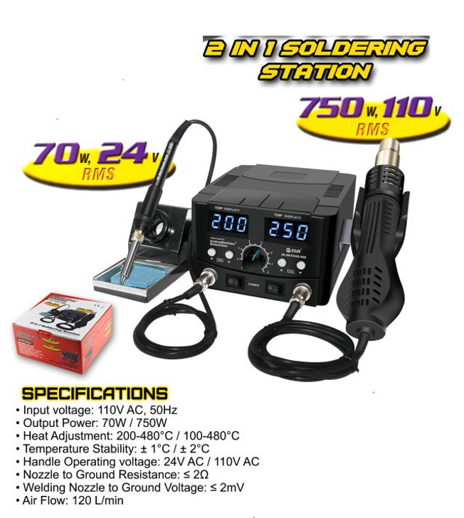 NA 2 In 1 Soldering Station 750 Watts 110 volts