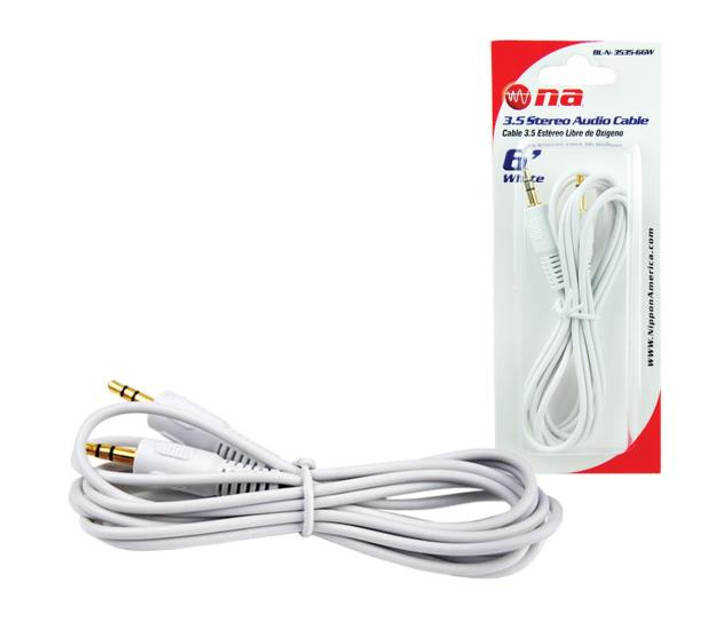 NA 3.5mm to 3.5mm White Auxiliary Cable 6"