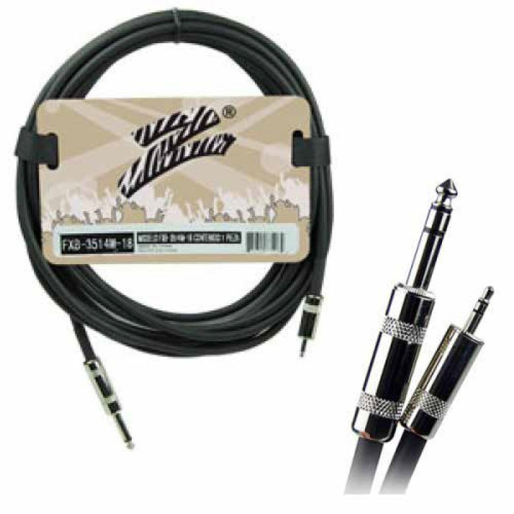 StudioZ 6ft 3.5mm Male to 1/4" Male Stereo Cable