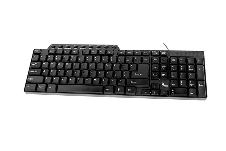 Xtech USB Wired Keyboard with Multimedia button, Home, E-mail, Play/Pause, Stop, Previous, Next, Volume up, Volume down and Mute