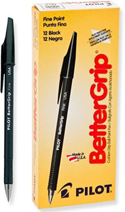 Pilot Cusion Black 0.7 Fine Point Ball Pen 12 Pack