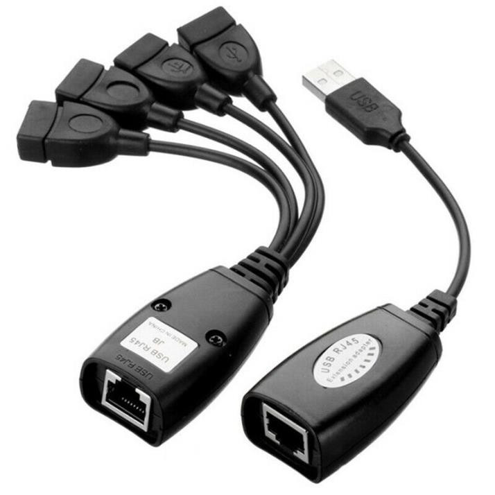 USB HUB Extention Over CAT5 CAT6 Network Cable LAN Adapter