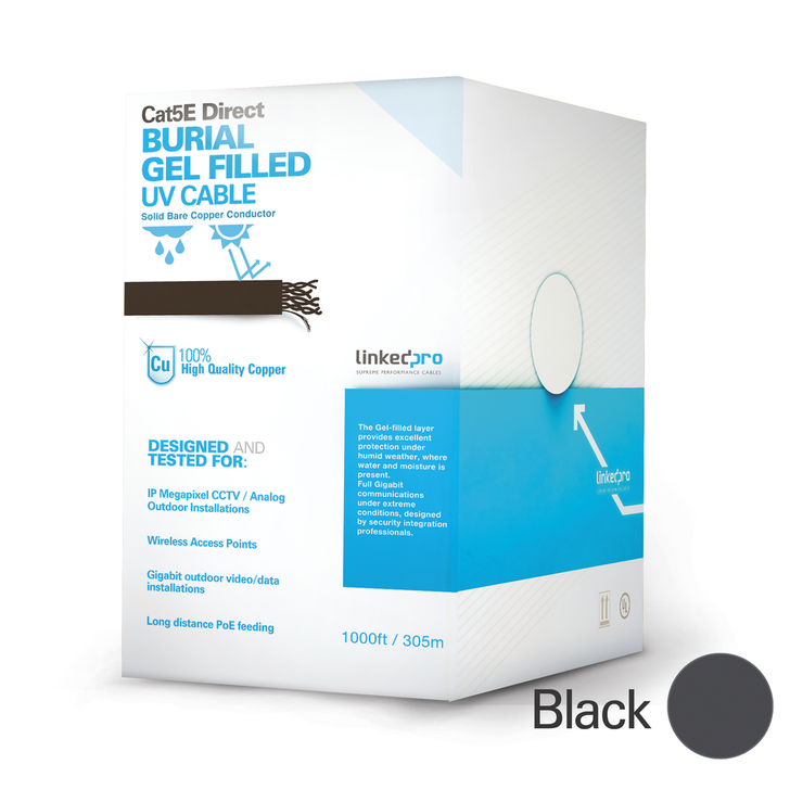 Linkedpro 1000ft CAT5E Outdoor Gel Filled Cable