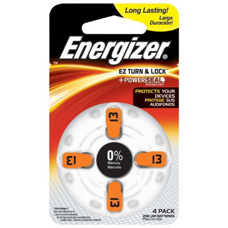 Energizer AZ13DPA EZ Turn & Lock Power Seal Battery 4 Pack