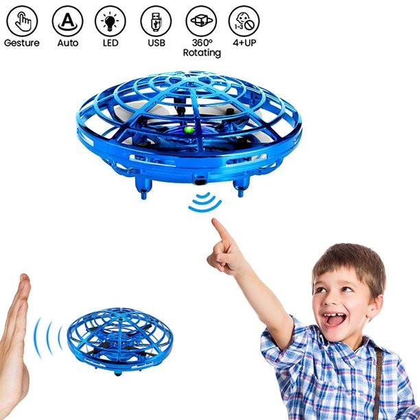 Mini UFO Drone for Kids, LED Kids Drone for Age 8-12, Flying Toys Hand Controlled Drone for Kids 4-6 With 360 Degree Rolling, Colorful Lights, Indoor Drone