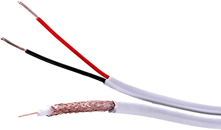 RG59 1000ft Siamese White Cable Coaxial and Power Combo