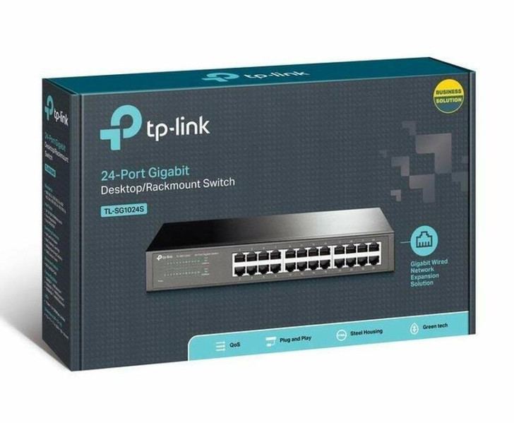 TP-Link 24 Port Gigabit Ethernet Desktop / Rackmount Switch, Plug & Play, Fanless, Unmanaged