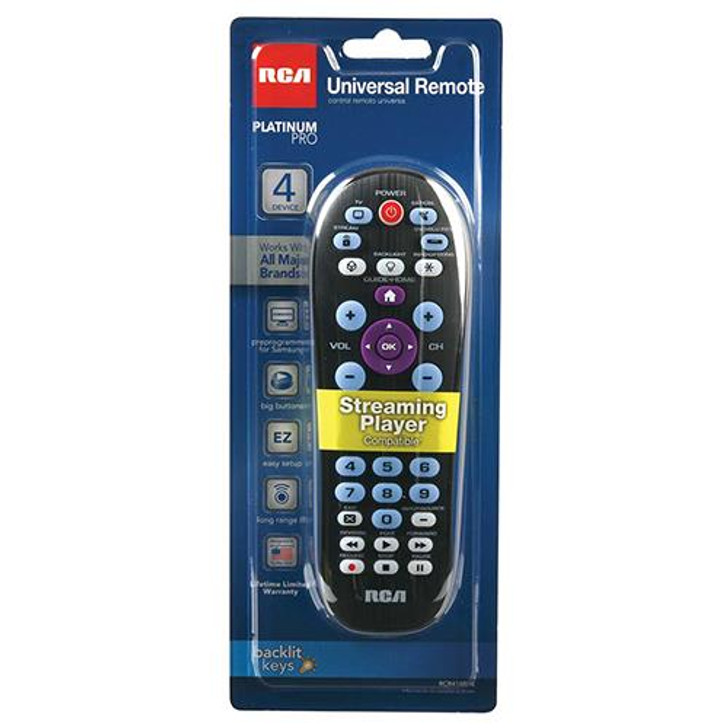 RCA 4 Device Platinum Pro Universal Remote with backlit keys.