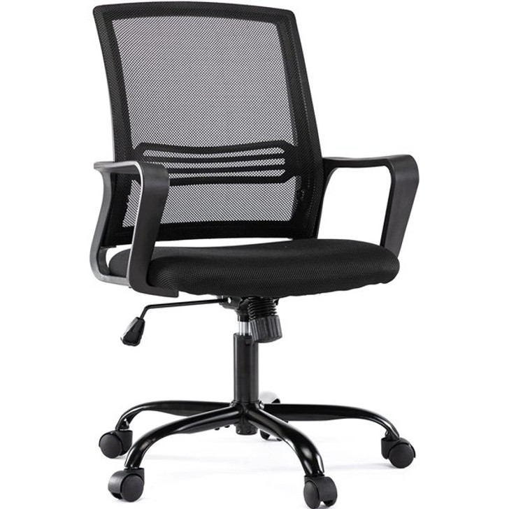 Office Chair, Mesh Ergonomic, Armrest, Rocking Swivel Tilt Function, Metel Wheels frame, Sponge Seat Cushions