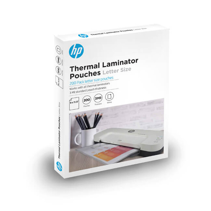 HP 3Mil 9 x 11.5" Thermal Laminator Pouches Letter Size (2OO Count)