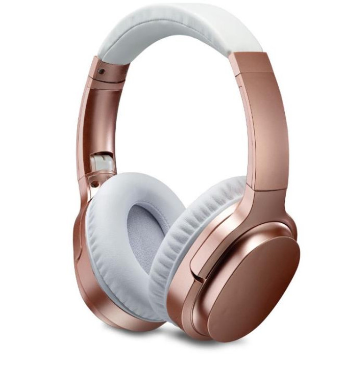ILive Active Noise Cancellation Bluetooth Headphones Dual With 3.5MM Audio With 3.5MM Jack Cable-Rose Gold