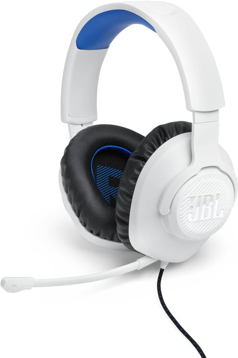 JBL Quantum 100P Wired Over Ear Gaming Console-White/Blue