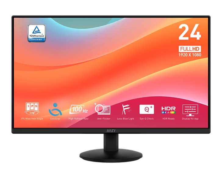 MSI 24" Monitor With 1920x1080P HD, 100HZ, 1 HDMI Port And Display Port