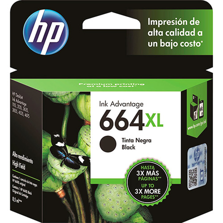 HP 664XL Black Ink Cartridge 8.5ml Approximate 480 Pages Yield