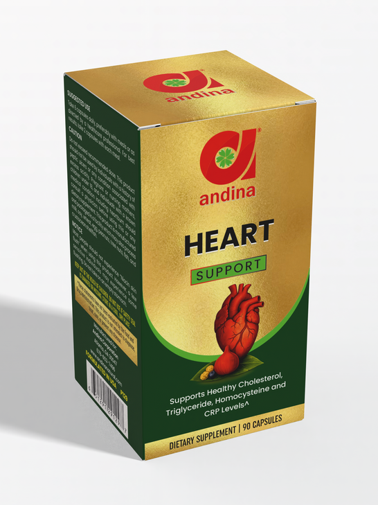 Keep your heart healthy with Heart Support |90 caps from Andina. Our quality supplements provide Super Omega, Vitamin E, and Garlic and Parsley to help