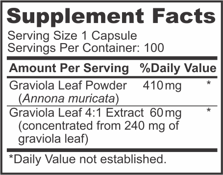 GRAVIOLA 650MG /100/caps