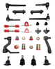 1970-1974 Chevrolet Chevy II Nova Power Steering Red Polyurethane New Front End Suspension Master Rebuild Kit