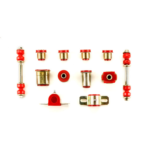 1966-1970 Oldsmobile 442 Cutlass Red Polyurethane New Front End Suspension Bushing Set with Oval Control Arm Bushings