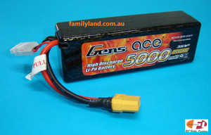 Gens Ace 5000-40C-H 5000mAh, 40c, 11.1V  with XT90 Connector Hard Case Lipo