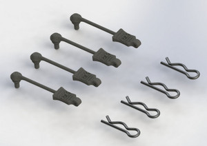 Arrma 390178 BODY CLIP RETAINERS 1/8 SCALE (BLACK, 4pcs)