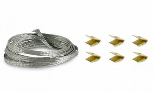 Scaleauto 1634 Clips + tinned slim Braid 3x0,35mm, 1m