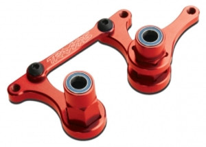 TRaxxas 3743X Steering bellcranks, drag link (red-anodized T6 aluminum)/ 5x8mm ball bearings (4) hardware (assembled)