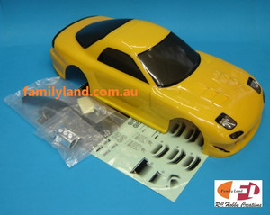 Team Magic 503321YA E4D Mazda RX7 Painted Body Shell 190mm 1/10