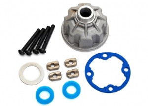 Traxxas 8681X Carrier, differential (aluminum)/ x-ring gaskets (2)/ ring gear gasket/ spacers (4)/ 12.2x18x0.5 MW